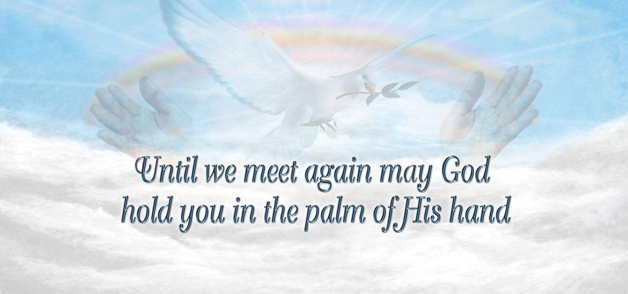 Until We Meet Again may God hold you in the palm of his Hands PROOF